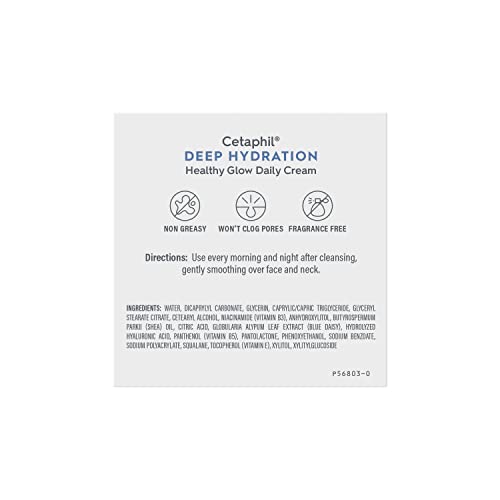 Cetaphil Sensitive Skin Face Cream, 48Hr Hydration, Hyaluronic Acid, Vitamins E&B5, 1.7oz